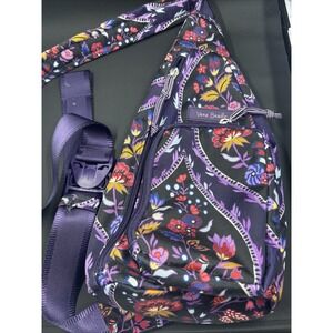 Vera Bradley Lighten‎ Up Purple Floral Sling Bag